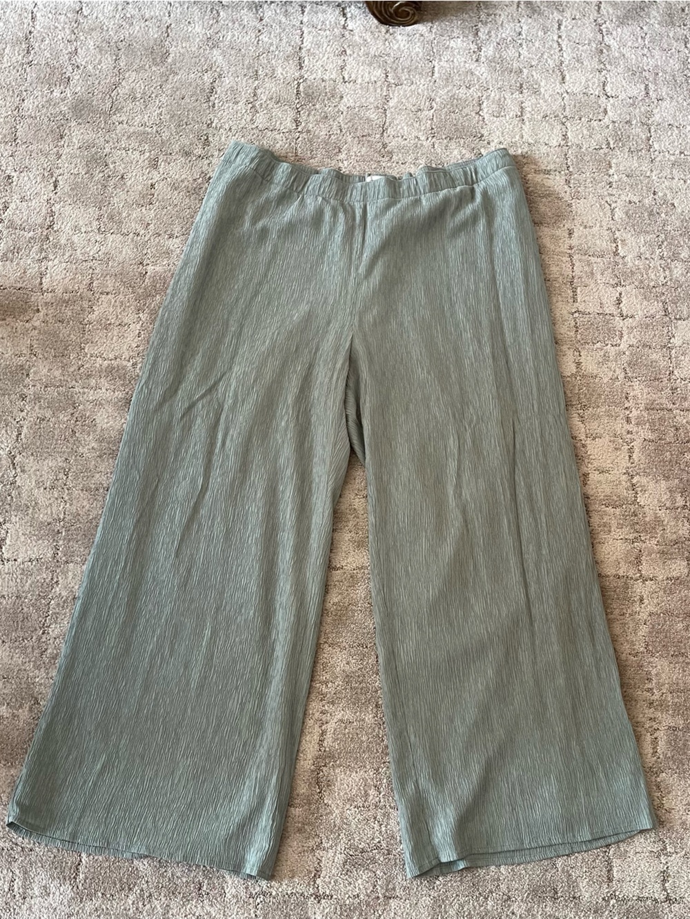 Lightweight Sage Wide-Leg Lounge Pants (Tailored!)